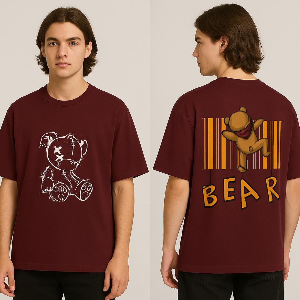 Bear Unisex Terry Oversized Tee