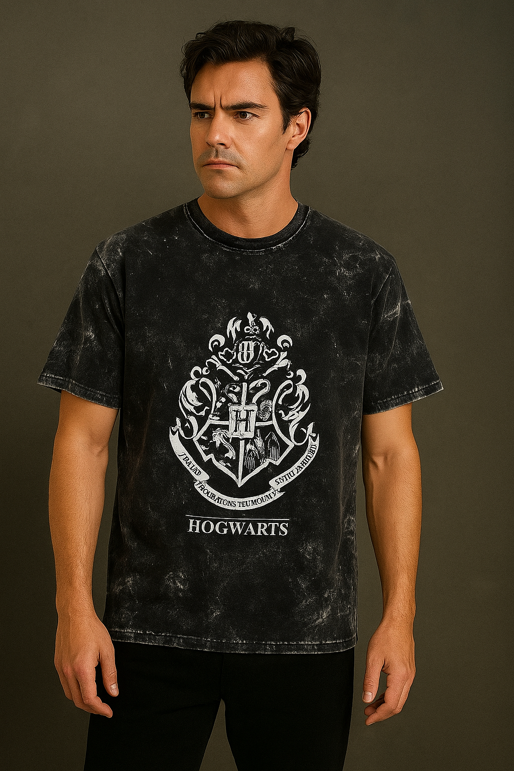 The Hogwarts Legacy Unisex Acid Washed Oversized Tee